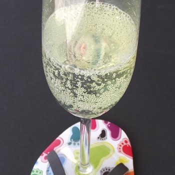 Feva sip slop wine glass coaster