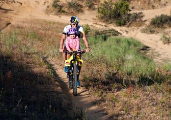 Stefan and Elin climbing high